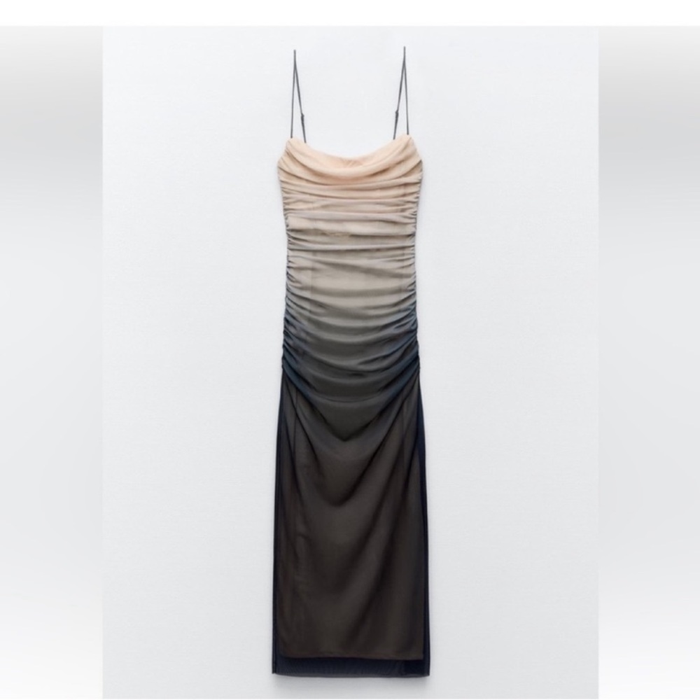 Zara Ombre Midi Dress in Blush and Gray - Picture 7 of 12